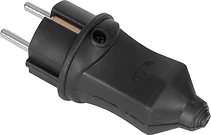 ЩЕПСЕЛ БИТОВ ГУМЕН СЪС ЗАЩИТА, 16 A, ПРАВ, ЧЕРЕН, E.PLUG.RUBBER.028.16, E.NEXT