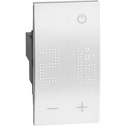 ЕЛЕКТРОНЕН СТАЕН ТЕРМОСТАТ LIVING NOW, 5 A, 1 NO КОНТАКТА, 230 V AC, 2 МОДУЛА, СКРИТ МОНТАЖ, БЯЛ, BTICINO