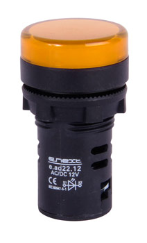 ИНДИКАТОРНА ЛАМПА LED Ф22 MM, 24 V AC/DC ЖЪЛТА, E.AD22.24.YELLOW, E.NEXT