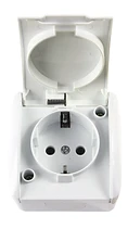 КОНТАКТ ШУКО E.AQUA, С/З, IP54, КАПАК, ОТКРИТ МОНТАЖ, БЯЛ, E.AQUA.1231.GR, E.NEXT