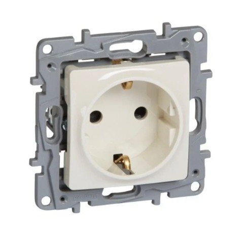 КОНТАКТ ШУКО NILOE, 16 A, 2P+E, СКРИТ МОНТАЖ, КРЕМ, 764639, LEGRAND