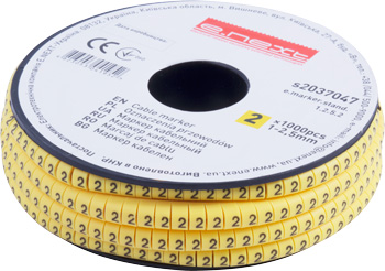 КАБЕЛНА МАРКИРОВКА, 1-2.5 MM2, 2, 1000 БР, E.MARKER.STAND.1.2.5.2, E.NEXT