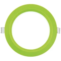 LED ПАНЕЛ ЗА ВГРАЖДАНЕ, КРЪГ, ЗЕЛЕНА РАМКА, 6 W, 2700 K, 220-240 V AC, ТОПЛА СВЕТЛИНА, ULTRALUX
