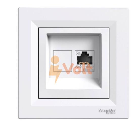 КОМПЮТЪРНА РОЗЕТКА RJ45 ASFORA, CAT5E, UTP, СКРИТ МОНТАЖ, БЯЛ, EPH4300121, SCHNEIDER ELECTRIC