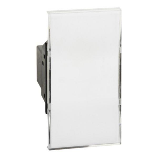 ЛИЦЕВ ПАНЕЛ LIVING NOW, ЗА БУТОН 3 A 250 V AC С ДЪРЖАЧ ЗА ЕТИКЕТ, С LED ИНДИКАТОР, 2 МОДУЛА, БЯЛ, BTICINO