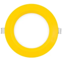 LED ПАНЕЛ ЗА ВГРАЖДАНЕ, КРЪГ, ЖЪЛТА РАМКА, 6 W, 4200 K, 220-240 V AC, НЕУТРАЛНА СВЕТЛИНА, ULTRALUX