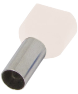 КАБЕЛЕН НАКРАЙНИК 2X0.5 MM2, ИЗОЛИРАН, ВТУЛКОВ, ЧЕРВЕН, БЯЛ, E.TERMINAL.STAND TE.2.0.5.WHITE, E.NEXT