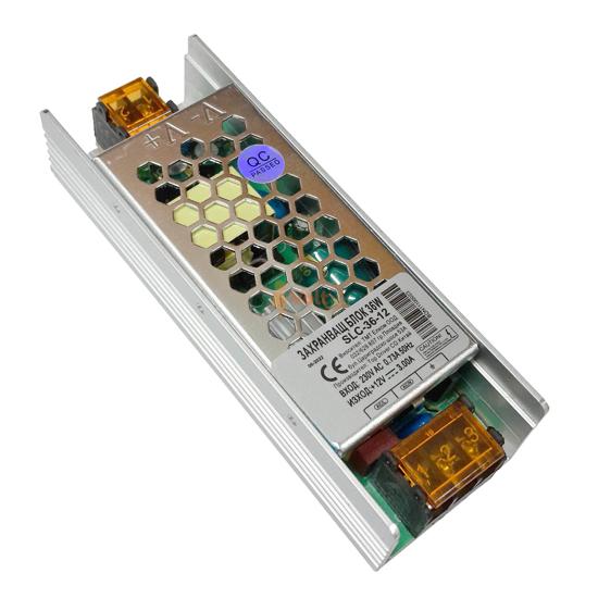 ТОКОИЗПРАВИТЕЛ ЗА LED 36 W, 3 A, 230 VAC-DC12V, 115X40X25 MM