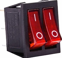 ПРЕВКЛЮЧВАТЕЛ КЛАВИШЕН ДВОЕН 6 PIN, OFF/ON, С ПОДСВЕТКА, E.SWITCH.KEY.02, E.NEXT