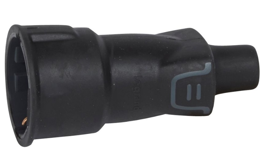 ЩЕПСЕЛ HELIUM, 16 A, 2P+E, С КАБЕЛ НАЗАД, IP44, ЧЕРЕН, 50343, LEGRAND