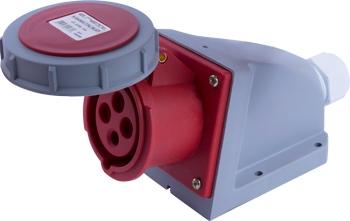 ИНДУСТРИАЛЕН КОНТАКТ ЗА СТЕНА E.SOCKET, 16 A, 3P+E, 400 V AC, IP67, E.SOCKET.114.16.67, E.NEXT