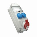 ТАБЛО С ИНДУСТРИАЛНИ КОНТАКТИ 2X16 A ШУКО, 1X3P+N+PE 16 A, ОКАБЕЛЕНО ЗА ДТЗ
