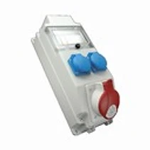 ТАБЛО С ИНДУСТРИАЛНИ КОНТАКТИ 2X16 A ШУКО, 1X3P+N+PE 16 A, ОКАБЕЛЕНО ЗА ДТЗ