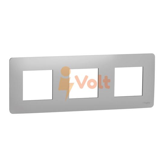 ДЕКОРАТИВНА РАМКА NEW UNICA, ТРОЙНА, АЛУМИНИЙ, NU200630, SCHNEIDER ELECTRIC