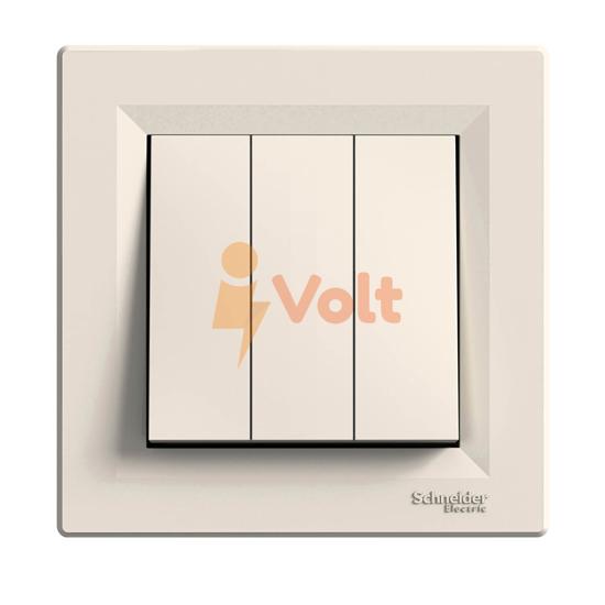 ТРОЕН КЛЮЧ ASFORA, КОМПЛЕКТ, СКРИТ МОНТАЖ, КРЕМ, EPH2100123, SCHNEIDER ELECTRIC