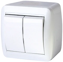 КЛЮЧ ДВОЕН ВЪНШЕН МОНТАЖ, БЯЛ, IP44, E.AQUA.1112.GR, E.NEXT