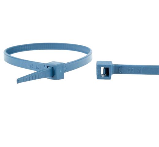 КАБЕЛНИ ПРЕВРЪЗКИ 200X3.6 MM, С МЕТАЛНИ ПИГМЕНТИ, ОТКРИВАЕМИ, СИНИ, 100БР