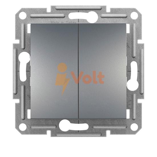 ДВОЕН ДЕВИАТОРЕН КЛЮЧ ASFORA, СКРИТ МОНТАЖ, СТОМАНА, EPH0600162, SCHNEIDER ELECTRIC