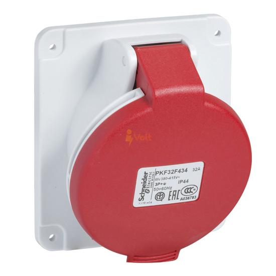НАКЛОНЕН КОНТАКТ ЗА ТАБЛО MUREVA PK, 32 A, 3P+N+E, 400 V AC, IP44, PKF32F435, SCHNEIDER ELECTRIC