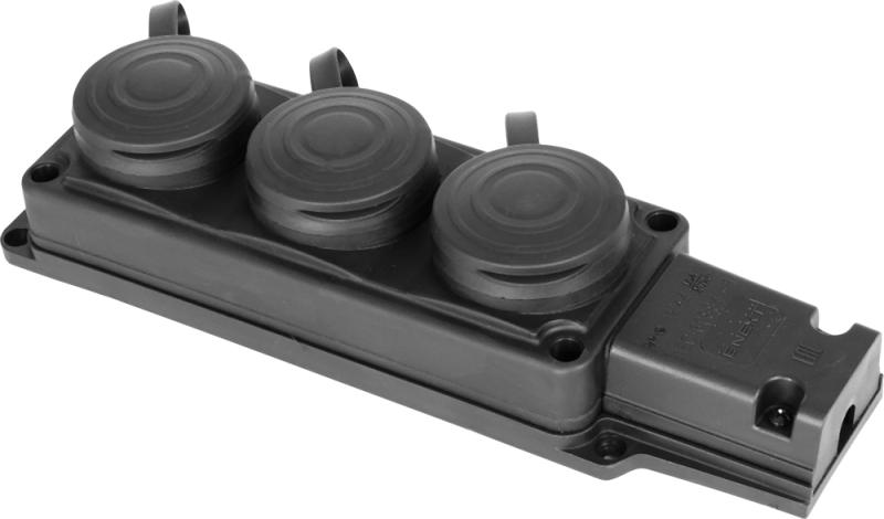 ГУМЕН РАЗКЛОНИТЕЛ, 3 ГНЕЗДА, БЕЗ КАБЕЛ, E.SOCKET.RUBBER.029.3.16, E.NEXT