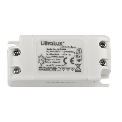 ДРАЙВЕР, НЕДИМИРАЩ ЗА LED ОСВЕТЛЕНИЕ, 3 W/600 MA DC, ULTRALUX