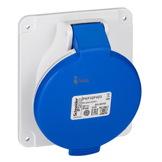 НАКЛОНЕН КОНТАКТ ЗА ТАБЛО MUREVA PK, 32 A, 2P+E, 230 V AC, IP44, PKF32F423, SCHNEIDER ELECTRIC