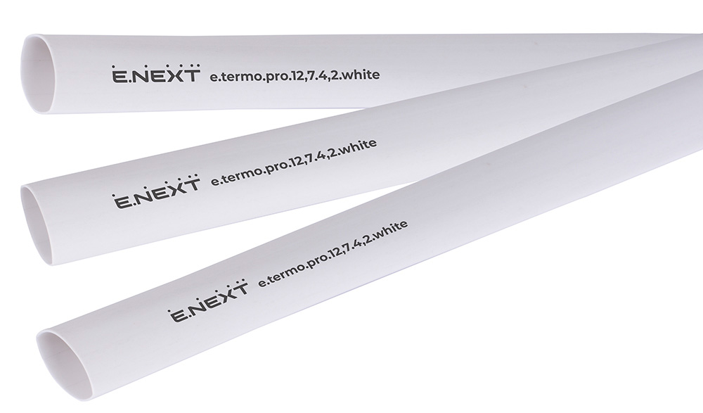 ТЕРМОСВИВАЕМ ШЛАУХ С ЛЕПИЛЕН СЛОЙ 12.7/4.2, 1 M, БЯЛ, E.TERMO.PRO.12,7.4,2.WHITE, E.NEXT