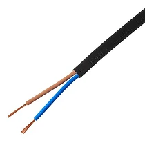 КАБЕЛ ШВПЛ-Б / H03VVH2-F 2X0.5 MM2, ПЛОСЪК, ЧЕРЕН