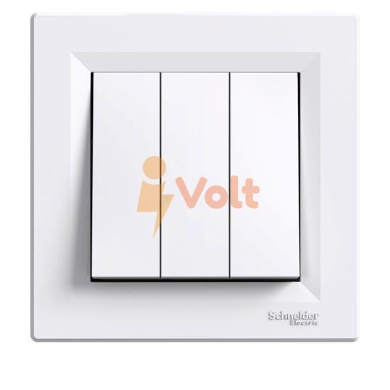 ТРОЕН КЛЮЧ ASFORA, КОМПЛЕКТ, СКРИТ МОНТАЖ, БЯЛ, EPH2100121, SCHNEIDER ELECTRIC