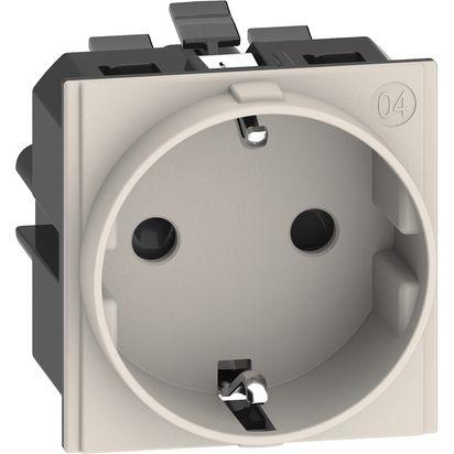 КОНТАКТ ШУКО LIVING NOW, 16 A, НЕМСКИ СТАНДАРТ P+E 250 V, С БЕЗВИНТОВИ КЛЕМИ, 2 МОДУЛА, СКРИТ МОНТАЖ, КРЕМ, BTICINO