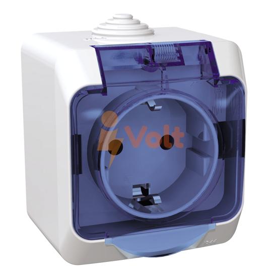КОНТАКТ ШУКО CEDAR PLUS, С ДЕТСКА ЗАЩИТА, ОТКРИТ МОНТАЖ, БЯЛ, WDE000543, SCHNEIDER ELECTRIC