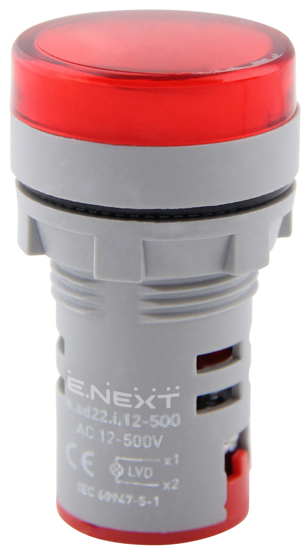 ИНДИКАТОР ЗА НАПРЕЖЕНИЕ LED ?22 MM, AC 50-500 V ЧЕРВЕН, E.AD22.I.12-500.RED, E.NEXT