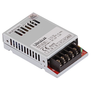 ЗАХРАНВАНЕ, СТАБИЛИЗИРАНО, 12 V DC, 15 W, IP20, ULTRALUX