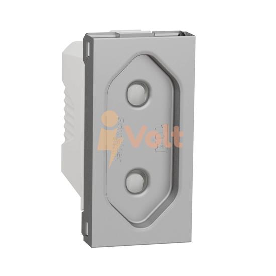 КОНТАКТ ШУКО NEW UNICA, С ДЕТСКА ЗАЩИТА, СКРИТ МОНТАЖ, АЛУМИНИЙ, NU303130, SCHNEIDER ELECTRIC