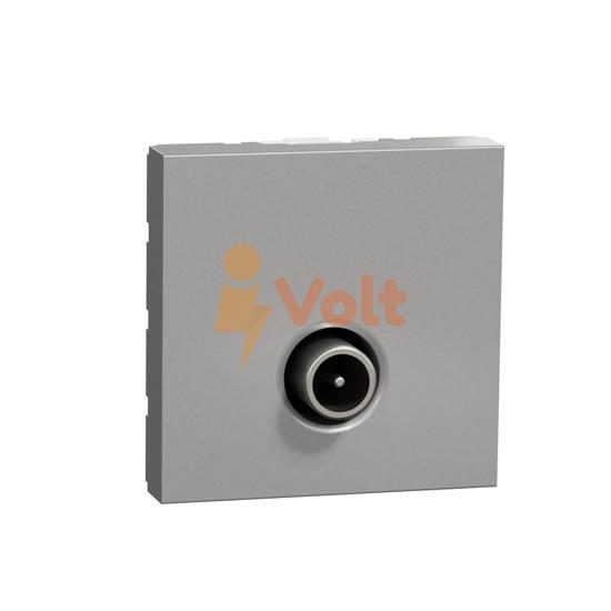 TV РОЗЕТКА NEW UNICA, МЪЖКА, КРАЙНА, СКРИТ МОНТАЖ, АЛУМИНИЙ, NU346230, SCHNEIDER ELECTRIC