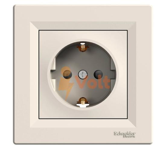 КОНТАКТ ШУКО ASFORA, С ДЕТСКА ЗАЩИТА, СКРИТ МОНТАЖ, КРЕМ, EPH2900223, SCHNEIDER ELECTRIC