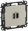 USB ЗАРЯДНО УСТРОЙСТВО VALENA LIFE, ЗАРЕЖДАНЕ ТИП A+C, 15 W, СКРИТ МОНТАЖ, КРЕМ, LEGRAND