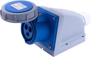 ИНДУСТРИАЛЕН КОНТАКТ ЗА СТЕНА E.SOCKET, 16 A, 2P+E, 230 V AC, IP67, E.SOCKET.113.16.67, E.NEXT