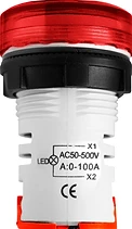 ИНДИКАТОР ЗА НАПРЕЖЕНИЕ И ТОК LED Ф22 MM, 50-500 V, 0-100 A, E.AD22.VA, E.NEXT