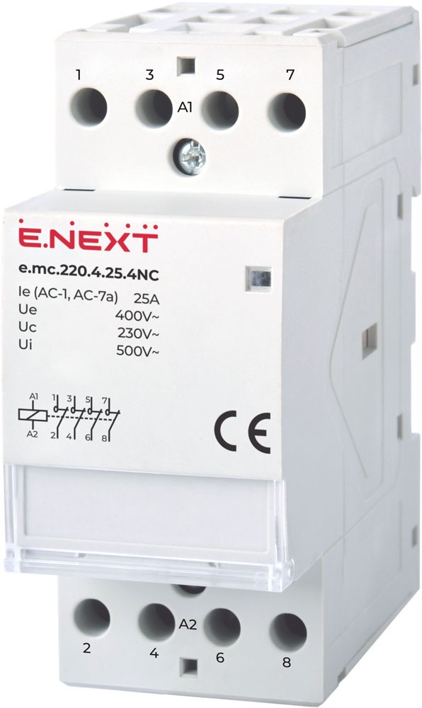 МОДУЛЕН КОНТАКТОР E.MC, 4P, 25 A, 230 V AC, 4NC, E.MC.220.4.25.4NC, E.NEXT