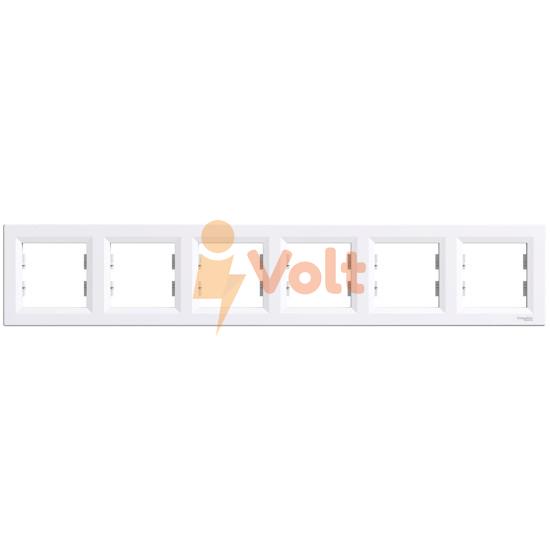 ДЕКОРАТИВНА РАМКА ASFORA, ШЕСТОРНА, ХОРИЗОНТАЛНА, БЯЛ, EPH5800621, SCHNEIDER ELECTRIC