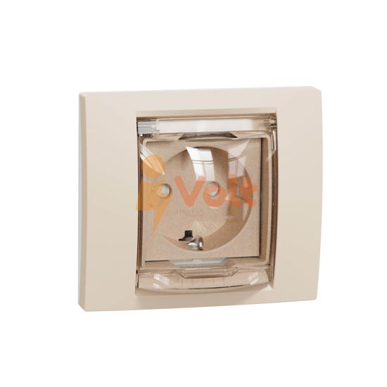 КОНТАКТ ШУКО NEW UNICA, С КАПАК, СКРИТ МОНТАЖ, СЛОНОВА КОСТ, NU003744, SCHNEIDER ELECTRIC