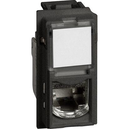 КОМПЮТЪРНА РОЗЕТКА RJ45 LIVING NOW, 6 A, CAT STP, 1 МОДУЛ, СКРИТ МОНТАЖ, ЧЕРЕН, BTICINO