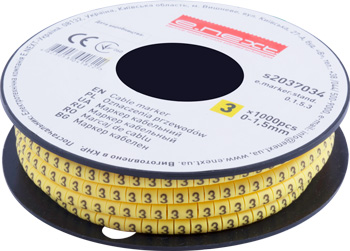 КАБЕЛНА МАРКИРОВКА, 0-1.5 MM2, “3“, 1000 БР, E.MARKER.STAND.0.1.5.3, E.NEXT