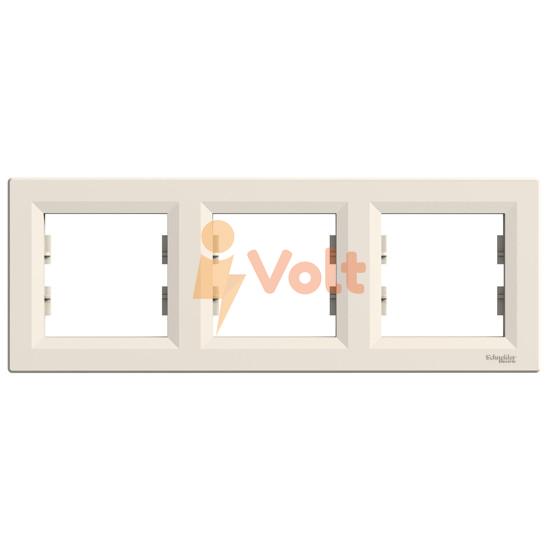 ДЕКОРАТИВНА РАМКА ASFORA, ТРОЙНА, ХОРИЗОНТАЛНА, КРЕМ, EPH5800323, SCHNEIDER ELECTRIC