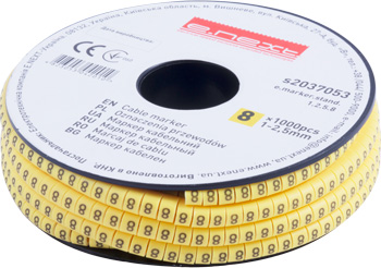 КАБЕЛНА МАРКИРОВКА, 1-2.5 MM2, 8, 1000 БР, E.MARKER.STAND.1.2.5.8, E.NEXT