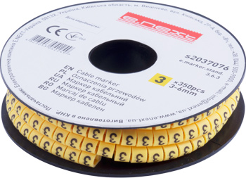 КАБЕЛНА МАРКИРОВКА, 3-6 MM2, “3“, 350 БР, E.MARKER.STAND.3.6.3, E.NEXT