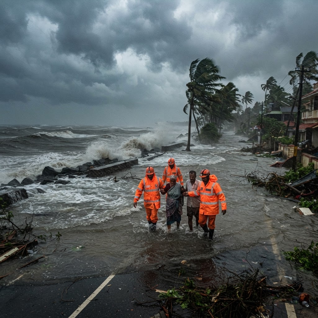 Cyclone Arnab Batters India's East Coast
