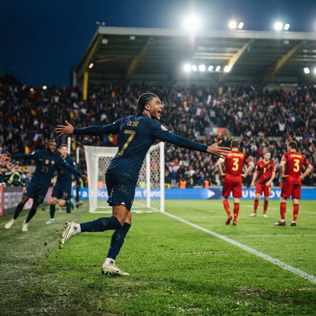 Olise Heroics Secure Late Victory for France Over Belgium