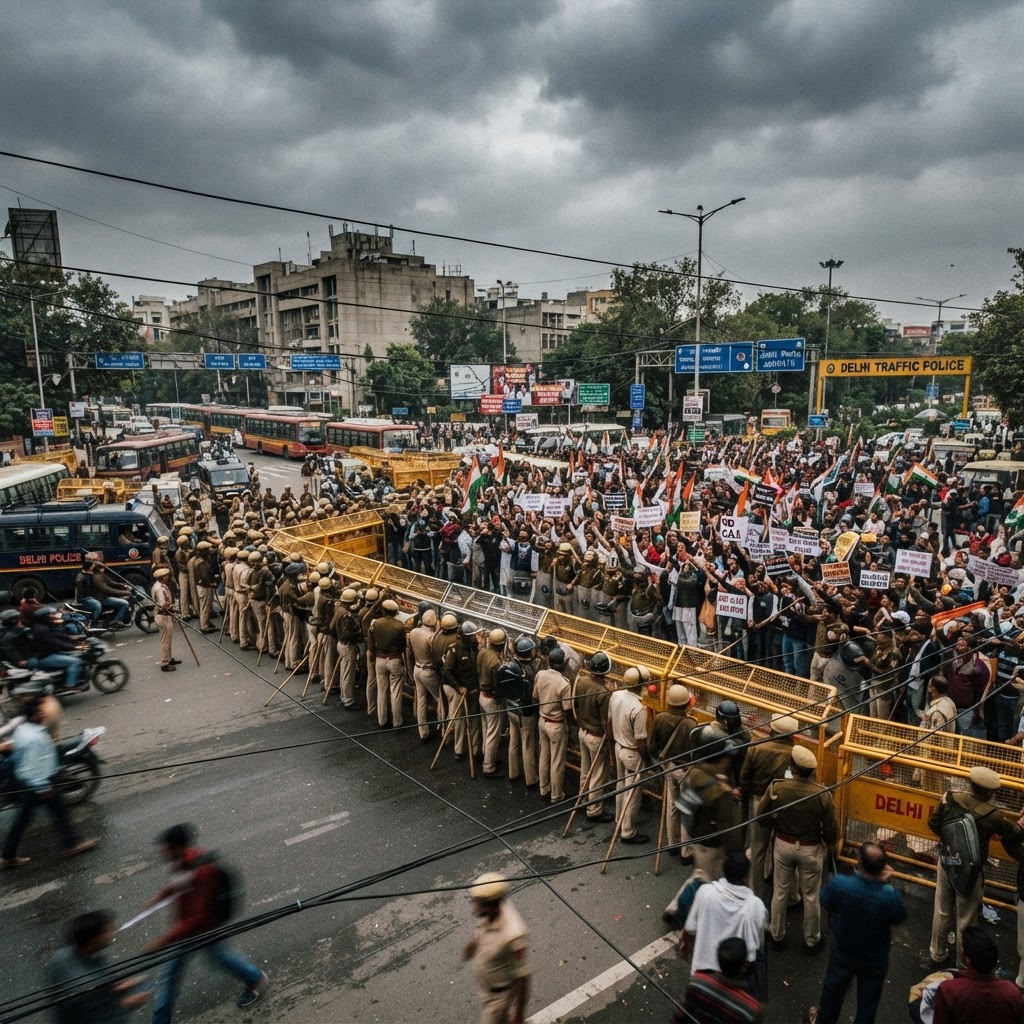 Security Tightens in India's Capital Amid Growing Protests